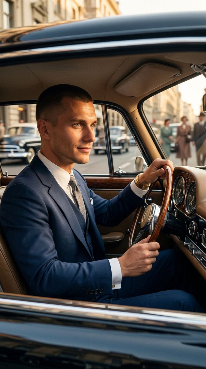 Деловая встреча в винтажном авто